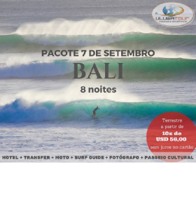 Pacote 7 de setembro - Surf Trip - Bali - Indonesia